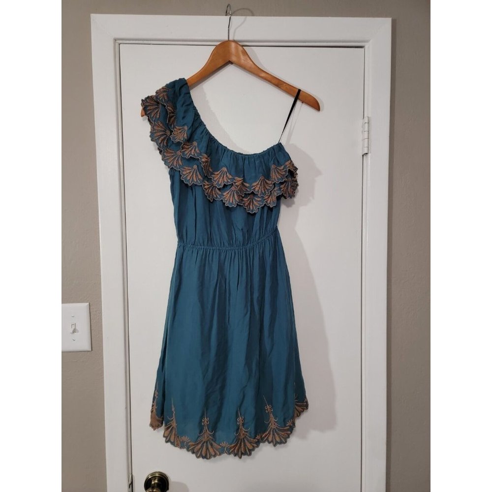 Blu Pepper‎ Teal Sleeveless sz S  embroidered
